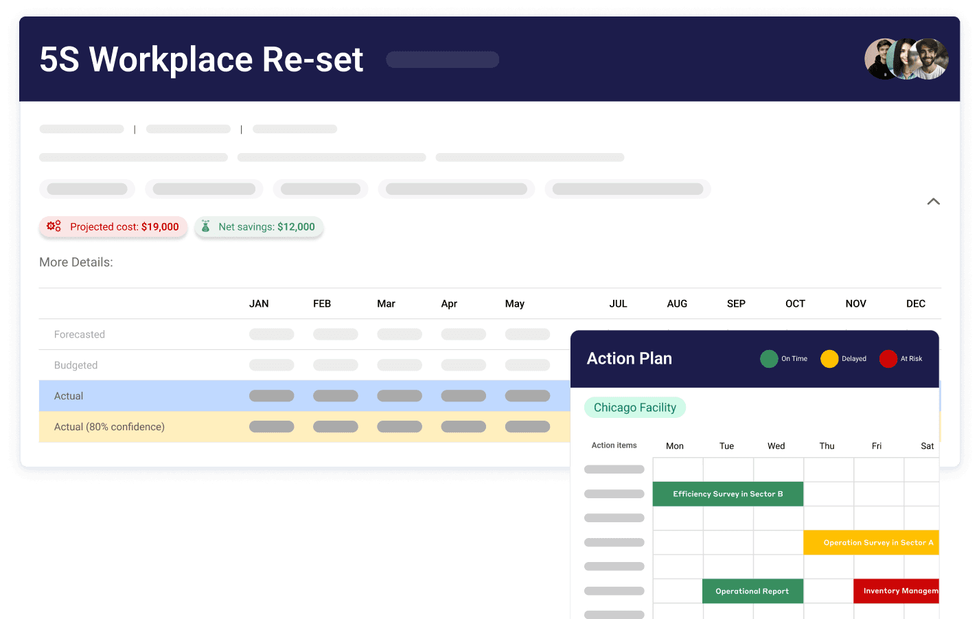 Manage your continuous improvement projects all in one place - Hero illustration showcasing the main product or service