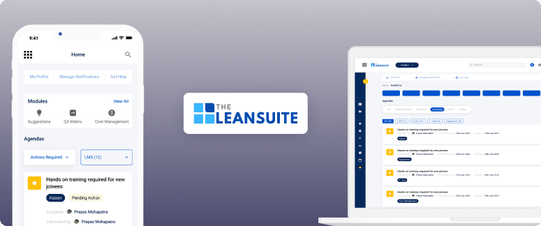 Illustration showing cloud-based employee suggestion management app accessible across devices