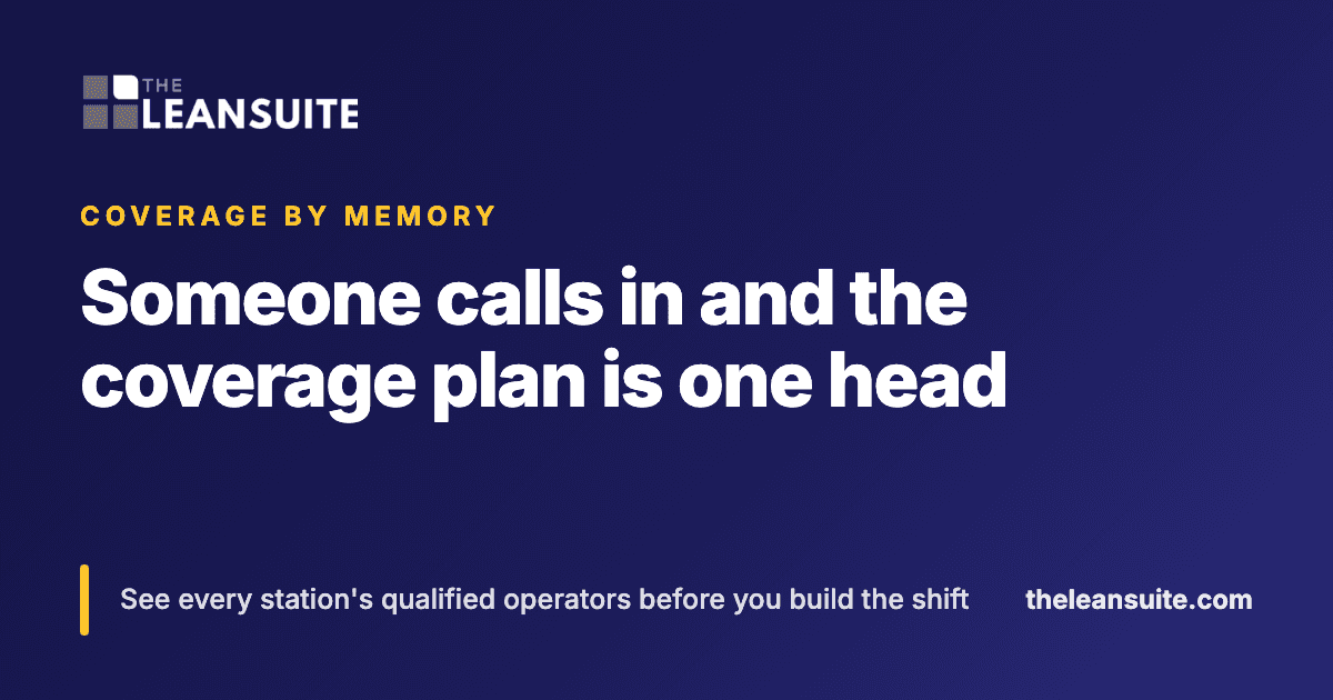 Someone calls in and the coverage plan is one head