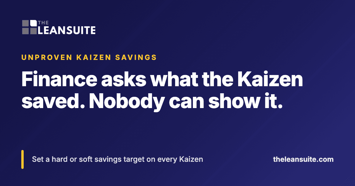 Finance asks what the Kaizen saved. Nobody can show it.